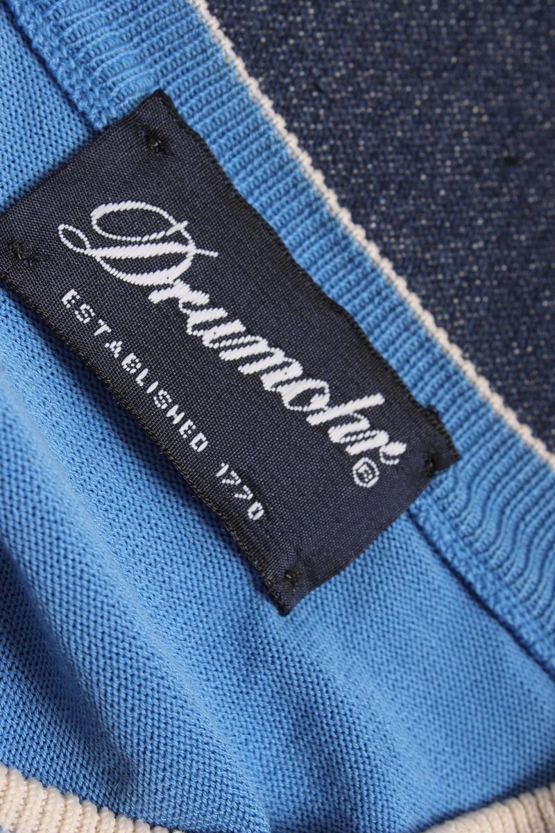 Drumohr ドルモア セーター　ニット 綿100％ イタリア製 青　ベージュ　マークは紫 42 200031_画像6