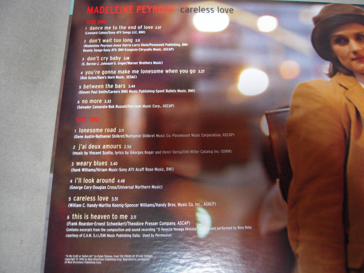 【US盤高音質LP】「MADELEINE PEYROUX/Careless love」MOBILE FIDELITY_画像2