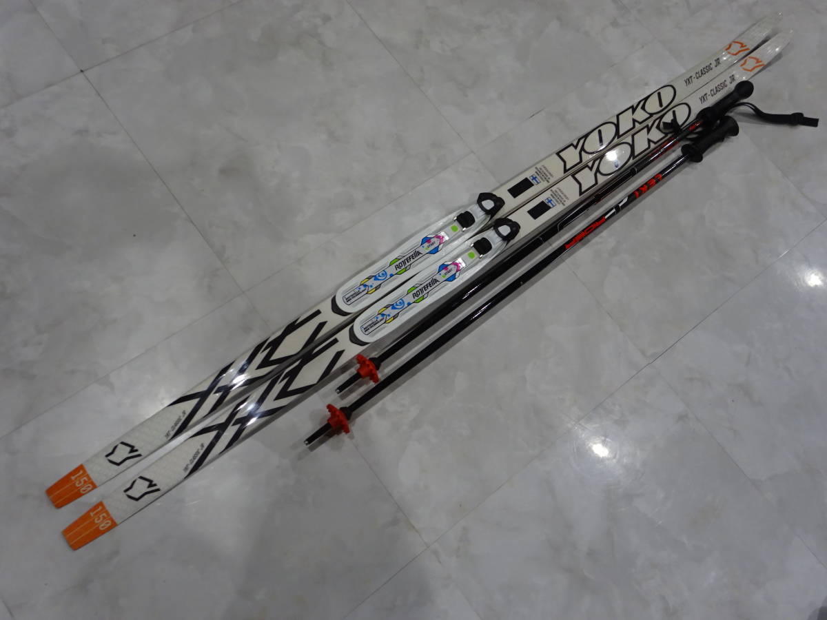 YOKO 150cm 歩くスキー ポール ストック 95cm セット クロスカントリースキー 豪雪 スキー_画像1
