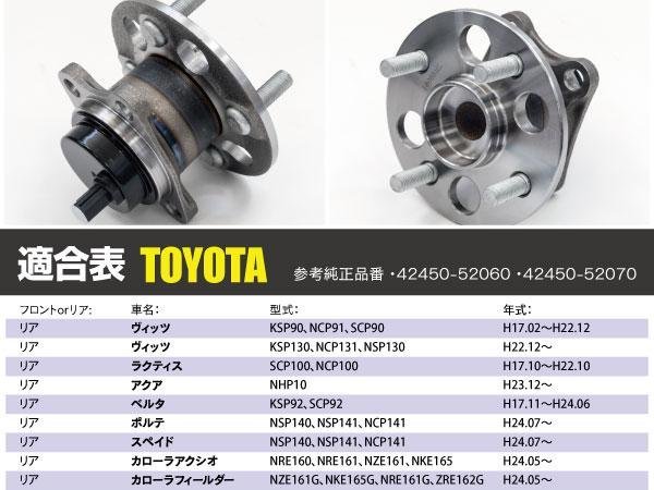 【即決】ハブベアリング トヨタ車用 42450-52060 42450-52070 ヴィッツ/ラクティス/アクアなど_画像7