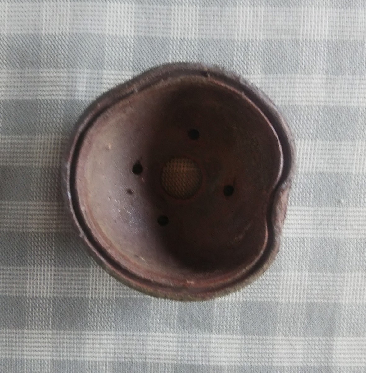 [水車]。備前焼の土使用、光落款の変形丸鉢です。No.687。日本鉢。_画像8