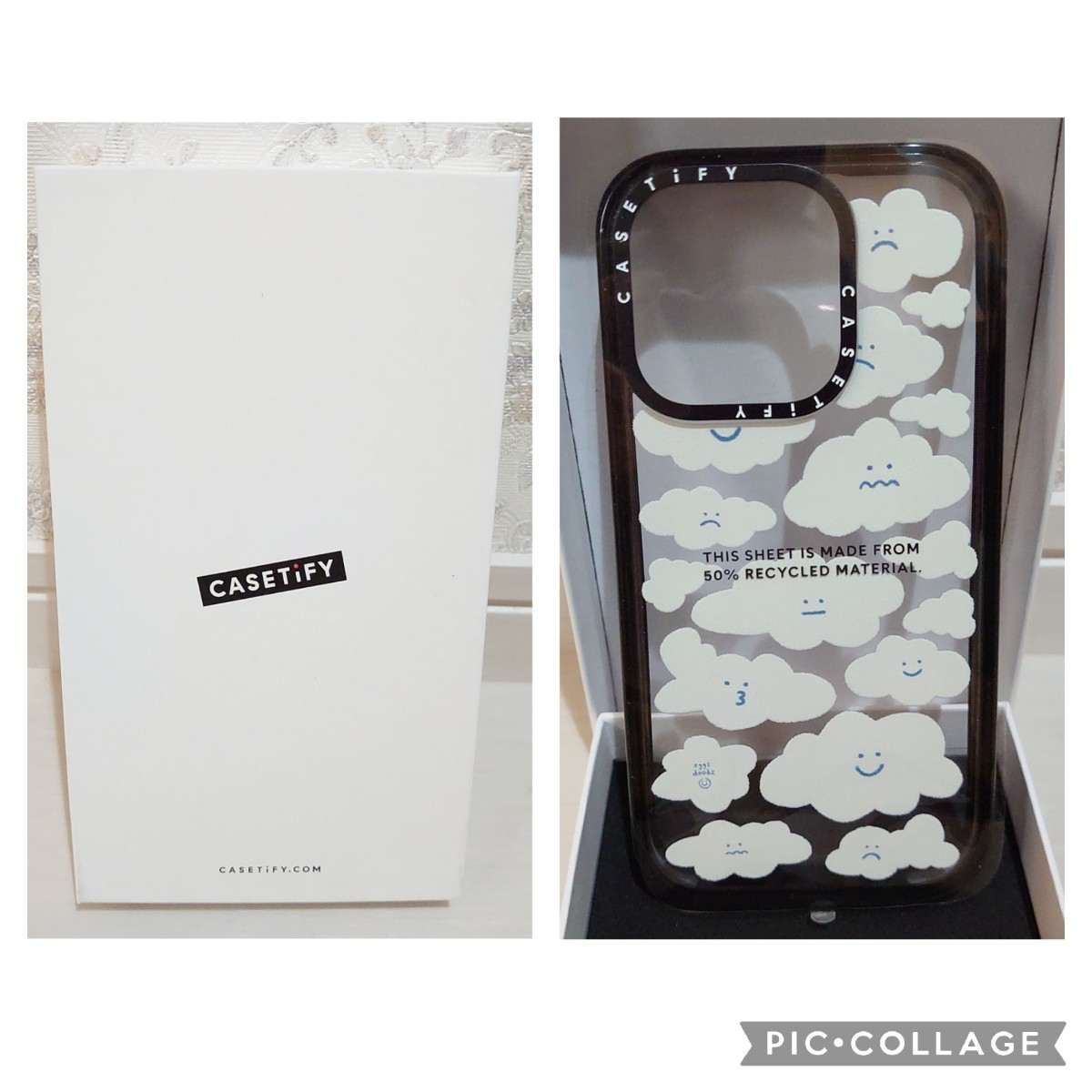 新品未使用☆定価8,100円 CASETiFY インパクト iPhone 15 Pro ケース MIL規格(4x MIL-STD-810G) 雲柄 Cute Clouds クリア ブラック Impact_画像8