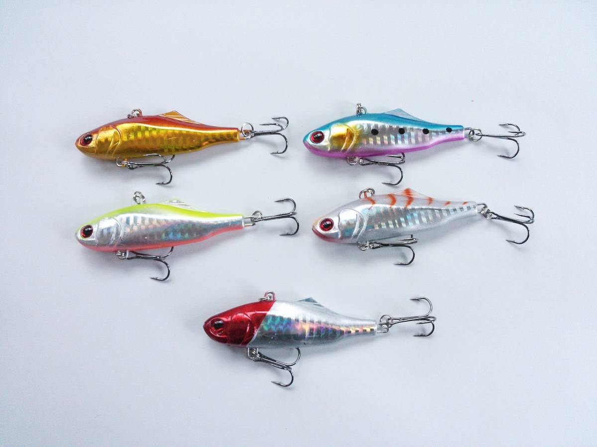 ウェーバー風 バイブレーション 24g 7cm 5色 セット シーバス 青物 フラットフィッシュ 根魚 港湾 ただ巻き リフト&フォールの画像2