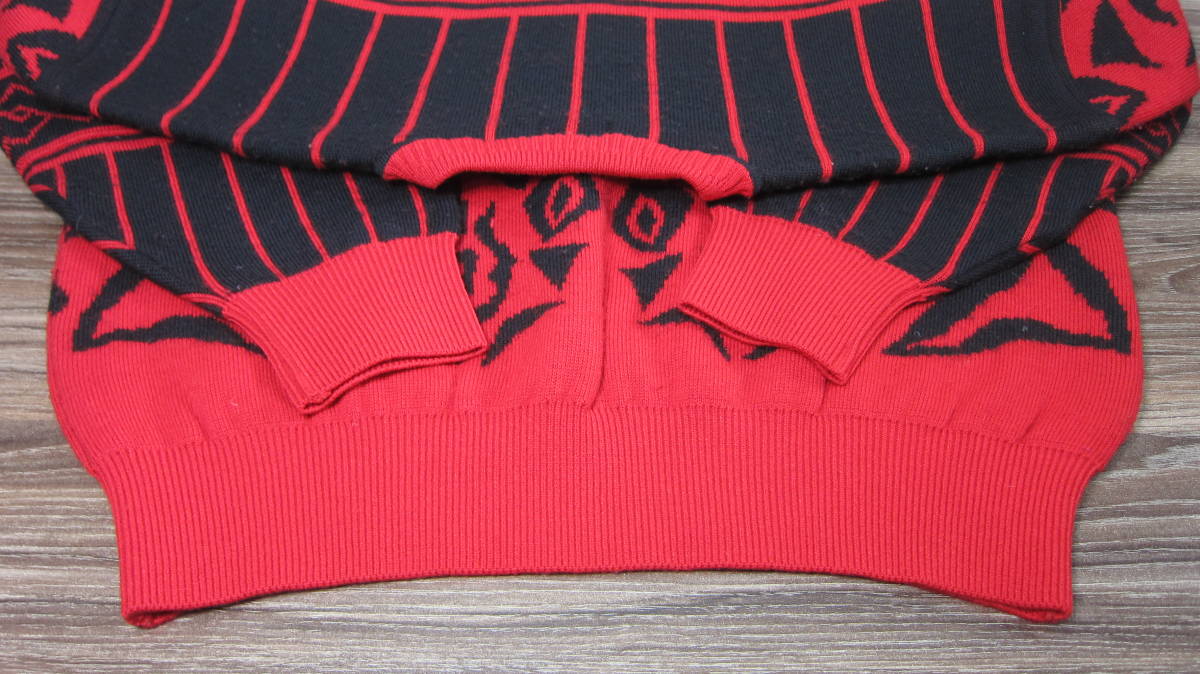 HARDY AMIES ハーディエイミス　セーター　赤　黒　Lサイズ　日本製　ニット　ビンテージ　トップス　アウター　メンズ_画像7