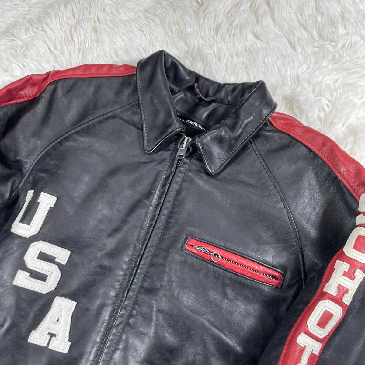 USA製】SCHOTT ボアライナー付 レザーライダース 38 型番441 USA製】SCHOTT ボアライナー付 レザーライダース 38 型番441