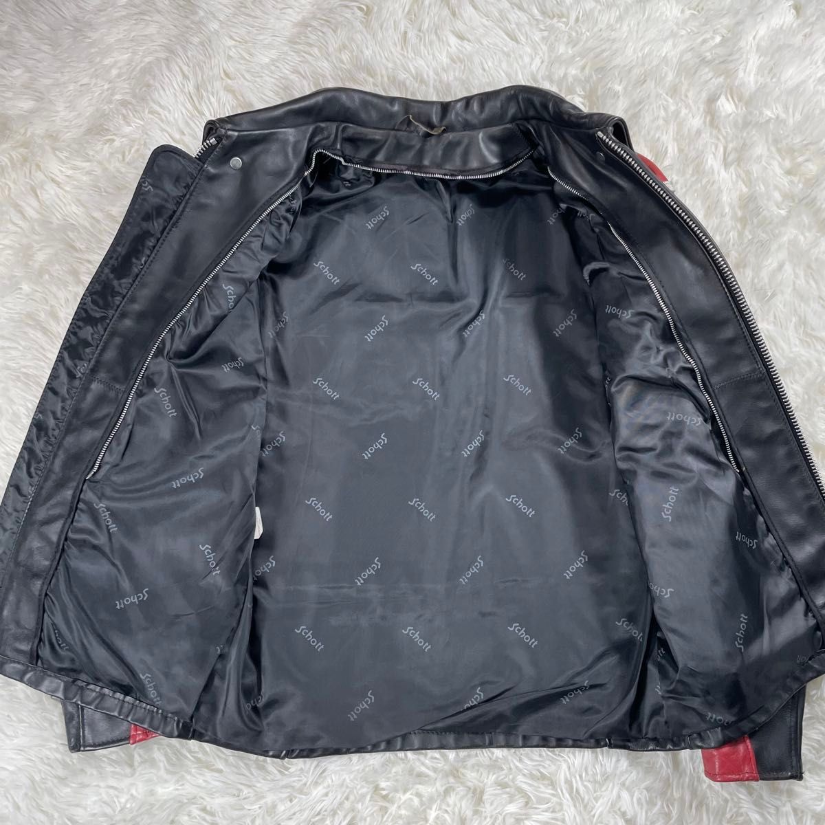 USA製】SCHOTT ボアライナー付 レザーライダース 38 型番441 USA製】SCHOTT ボアライナー付 レザーライダース 38 型番441