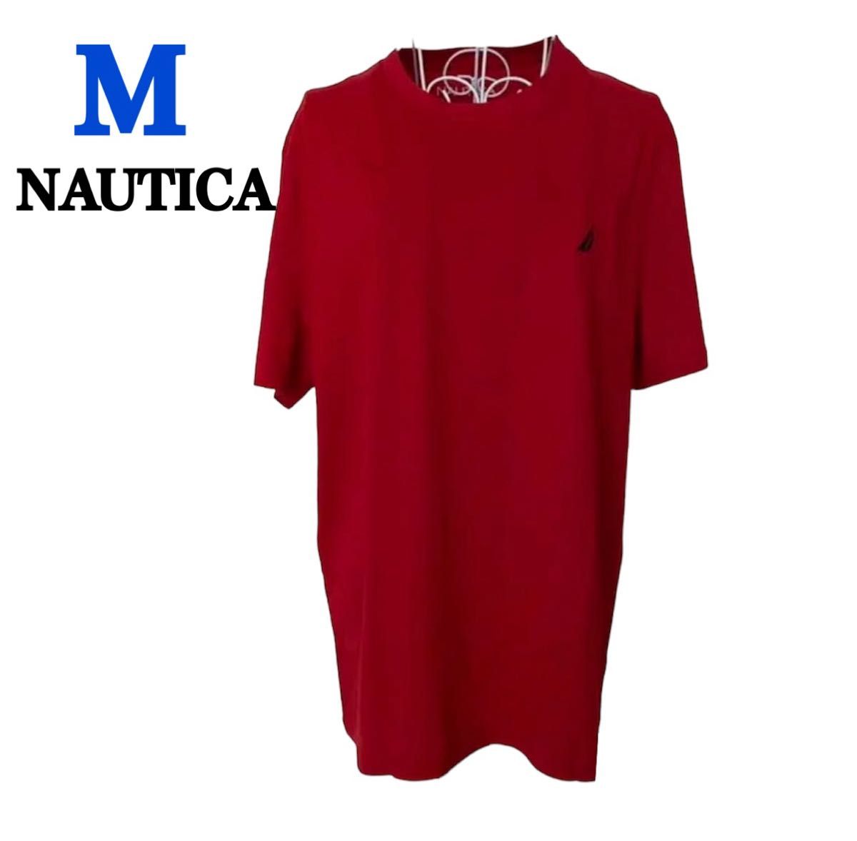 ノーティカ NAUTICA Tシャツ メンズ アメリカ直輸入 トップス  M レッド 刺繍ロゴ