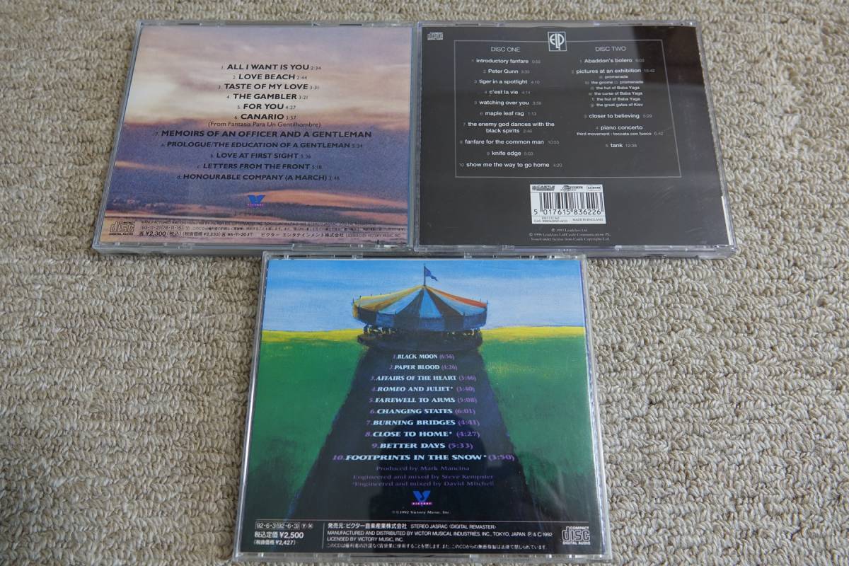 Emerson, Lake & Palmer（エマーソン・レイク・アンド・パーマー）「Love Beach」「Works Live」「Black Moon」3枚セット 中古品_画像2