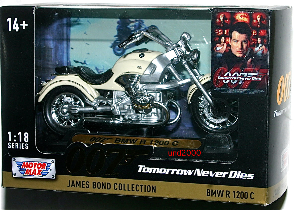 Motor Max 007 トゥモローネバーダイ 1/18 BMW R 1200C バイク モーターマックスTomorrow Never DiesボンドカーJames Bondジェームズボンドの画像1