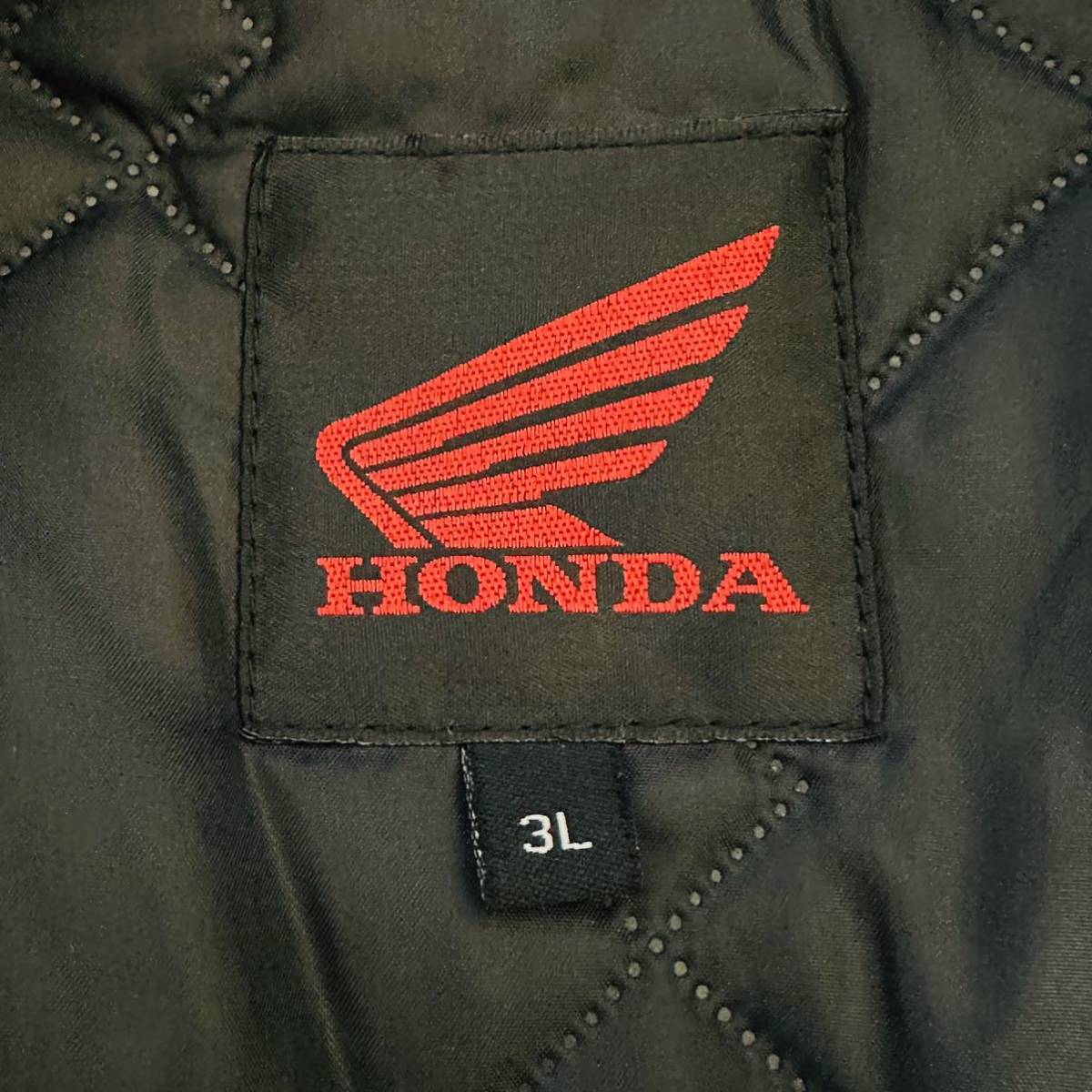 HONDA ホンダ ライダースジャケット バイク プロテクトウィンタースーツ キルティング プロテクター ブラック 3L（2XL） バイクウェア_画像7