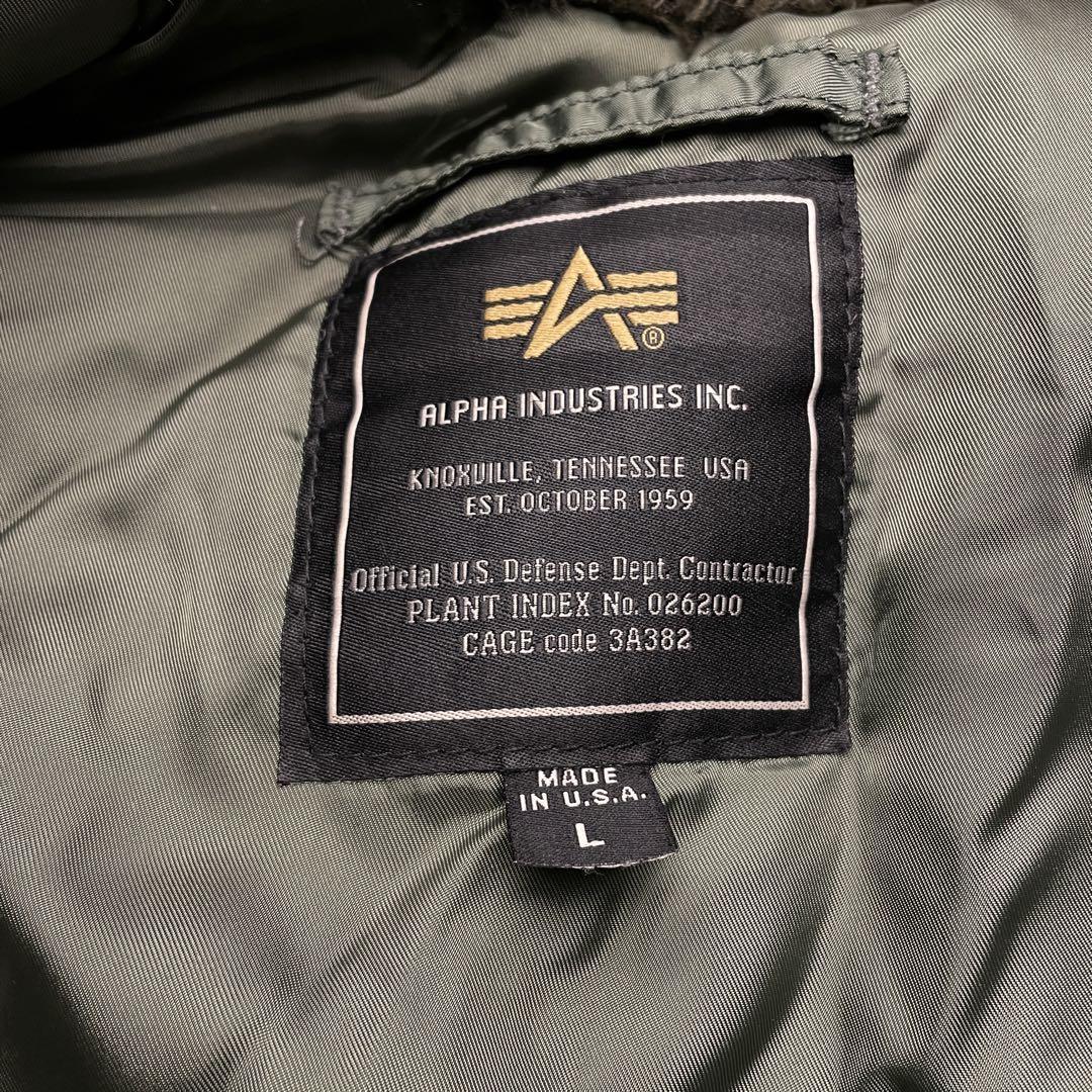 USA製 ALPHA INDUSTRIES アルファインダストリーズ N-3B n3b フライトジャケット ミリタリージャケット カーキ グリーン 緑 古着 オリーブ_画像4