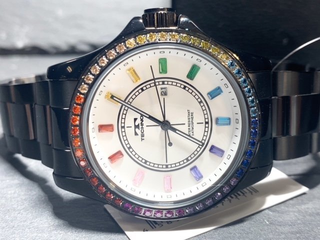 新品 腕時計 正規品 TECHNOS テクノス クオーツ アナログ腕時計 3気圧防水 カレンダー 3針 ブラック ホワイト ビジネス メンズ プレゼント_画像6
