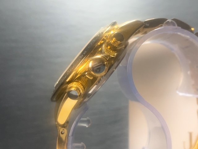 8石天然ダイヤモンド付き 新品 JAPAN KRAFT ジャパンクラフト 腕時計 正規品 クロノグラフ 自動巻き オートマティック 防水 ゴールド 金_画像5