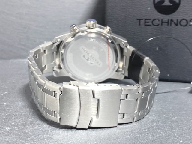 新品 TECHNOS テクノス 腕時計 正規品 アナログ クオーツ クロノグラフ カレンダー ステンレス 5気圧防水 24時間計 ブルー プレゼント_画像7