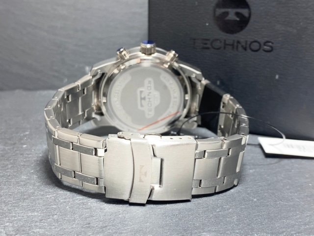 新品 TECHNOS テクノス 腕時計 正規品 アナログ クオーツ クロノグラフ カレンダー ステンレス 5気圧防水 24時間計 ブラック プレゼント_画像7
