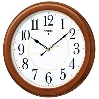 即決あり【セイコー インテリア電波掛時計】KX388B　新品 大きな文字で時刻がはっきり見えやすい木枠電波掛時計
