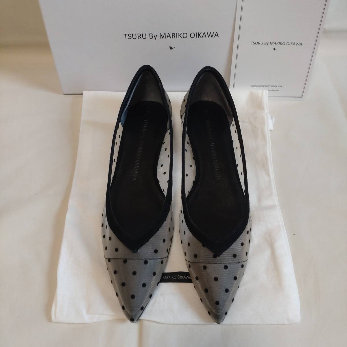  new goods TSURU by Mariko Oikawatsurubaima Rico o squid waRonds dot chu-ru Flat pumps 23cm regular price 24,200 jpy 