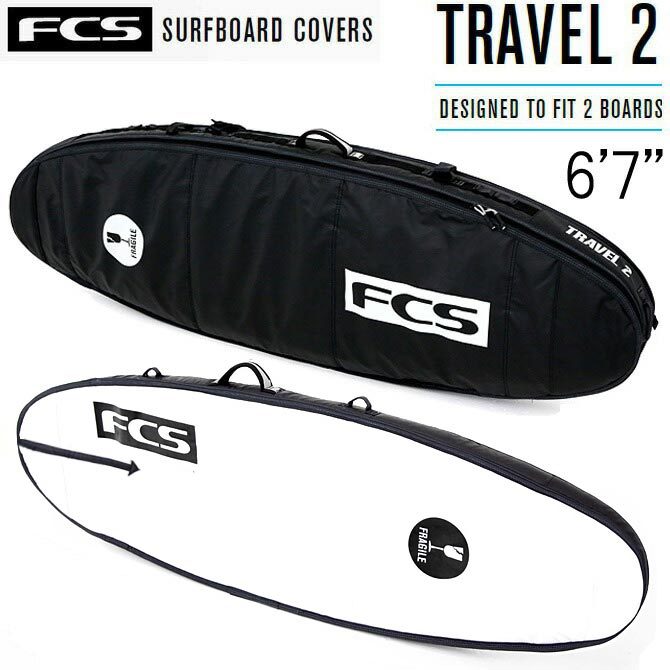 6'7 FCS Travel2 エフシーエス ミッドレングス ファンボード ハードケース ボードケース ダブルケース トラベルケース 200.7cmの画像1