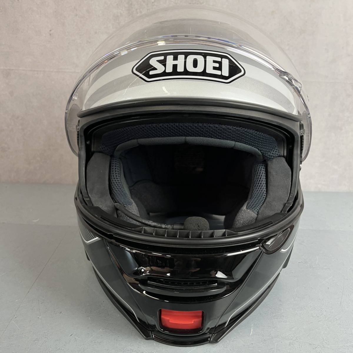 美品 SHOEI NEOTEC2 グレー/ブラック インカム付き ヘルメット XXL 63cm インカム cardo PACKTALK SLIM フルフェイス ショウエイ_画像6