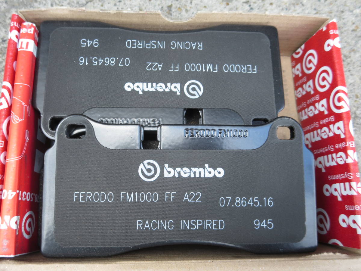 Ｆ４０＆Ｆ５０ブレンボキャリパー用 純正パッド 未使用品 F40 F50 brembo ブレンボ FERODO フェロード FM1000 07.8645.16の画像1