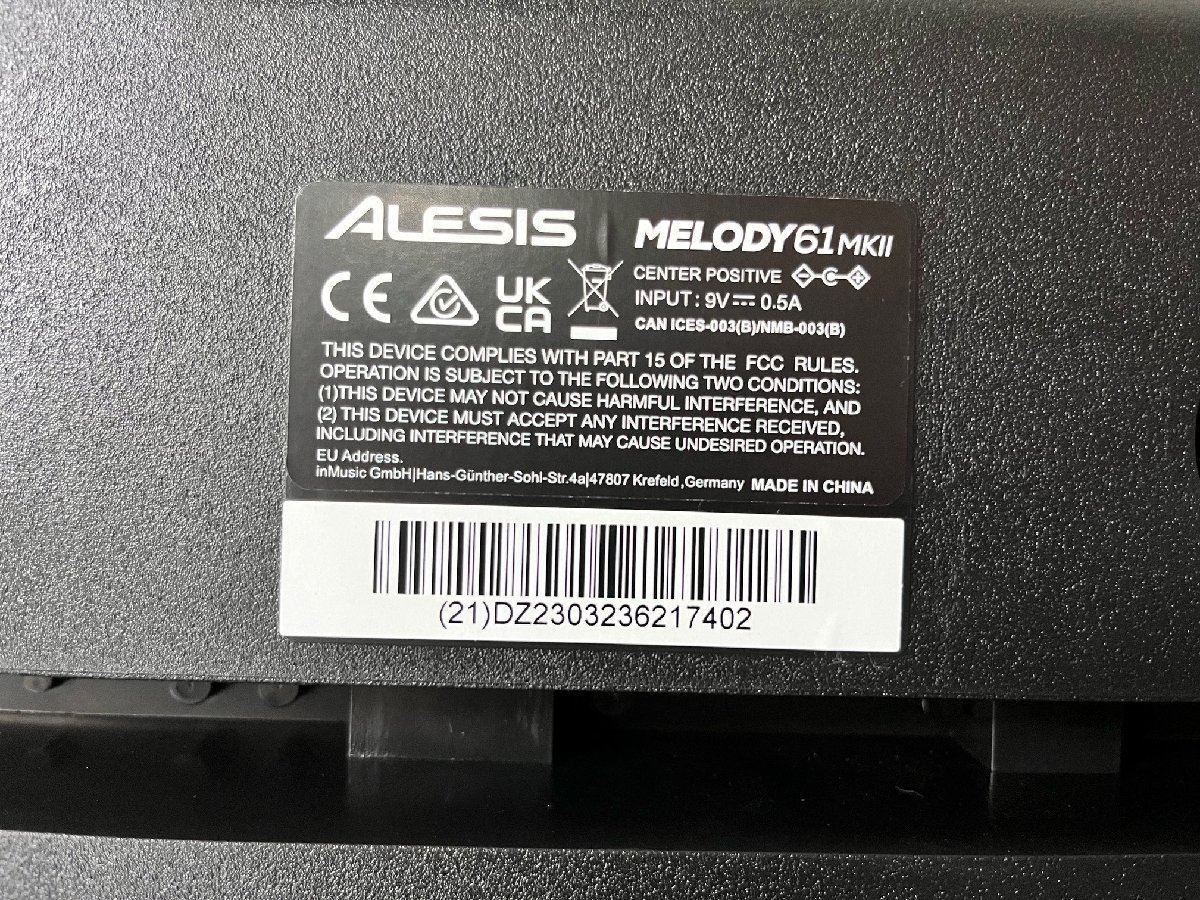 ① 【直接引き取り限定@福岡】Alesis スピーカー内蔵 オールインワン 61鍵 ポータブルキーボード Melody 61 MKⅡ MK2 動作確認済み_画像6