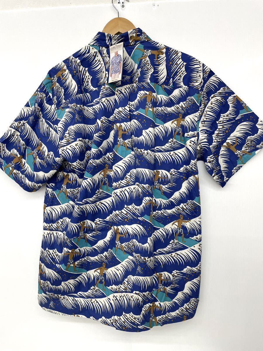 未使用■Cooke street クックストリート メンズ アロハシャツ メンズ XL サーフィン ブルー 海 波 大きいサイズ_画像3