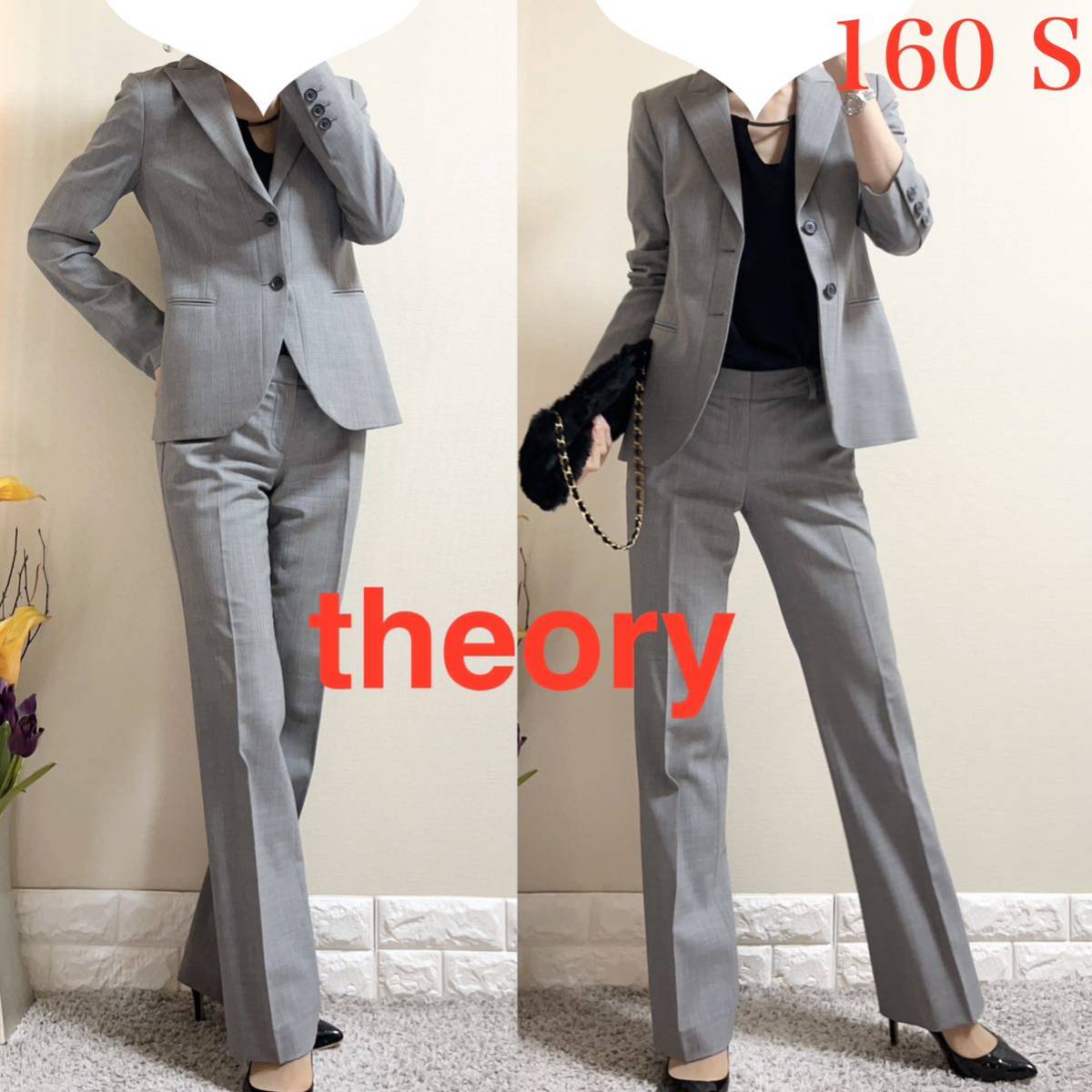 美品 セオリー theory petit パンツスーツ グレー S 160 七五三 美品 セオリー theory petit パンツスーツ グレー S 160 七五三