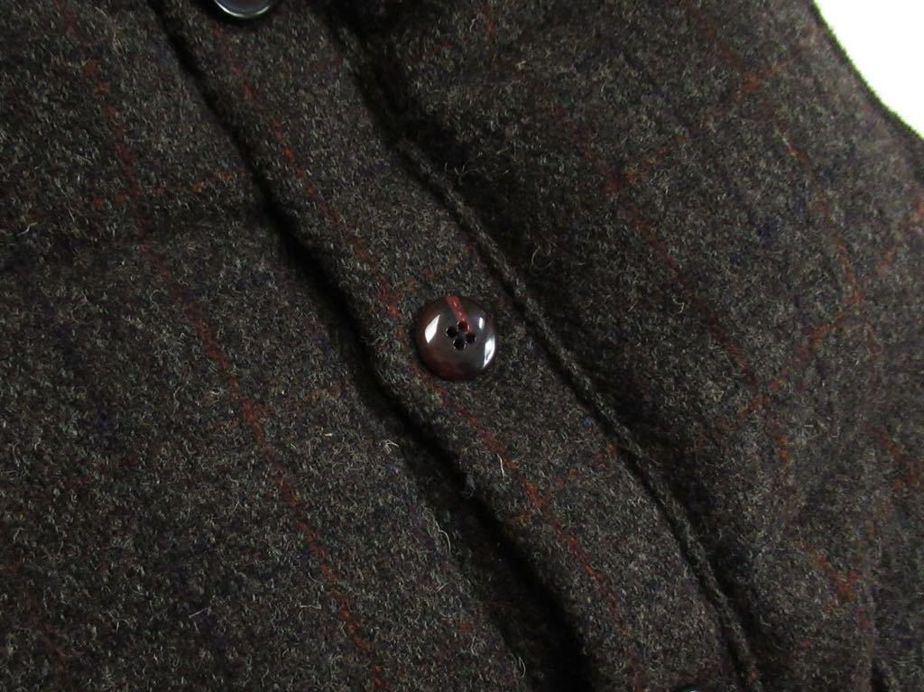 HARRIS TWEED × SLICK ツイード ウール ダウンベスト 36 Mサイズ ハリスツイード 中綿 アウター ダウン ジャケット 高品質 Harris ウール_画像8