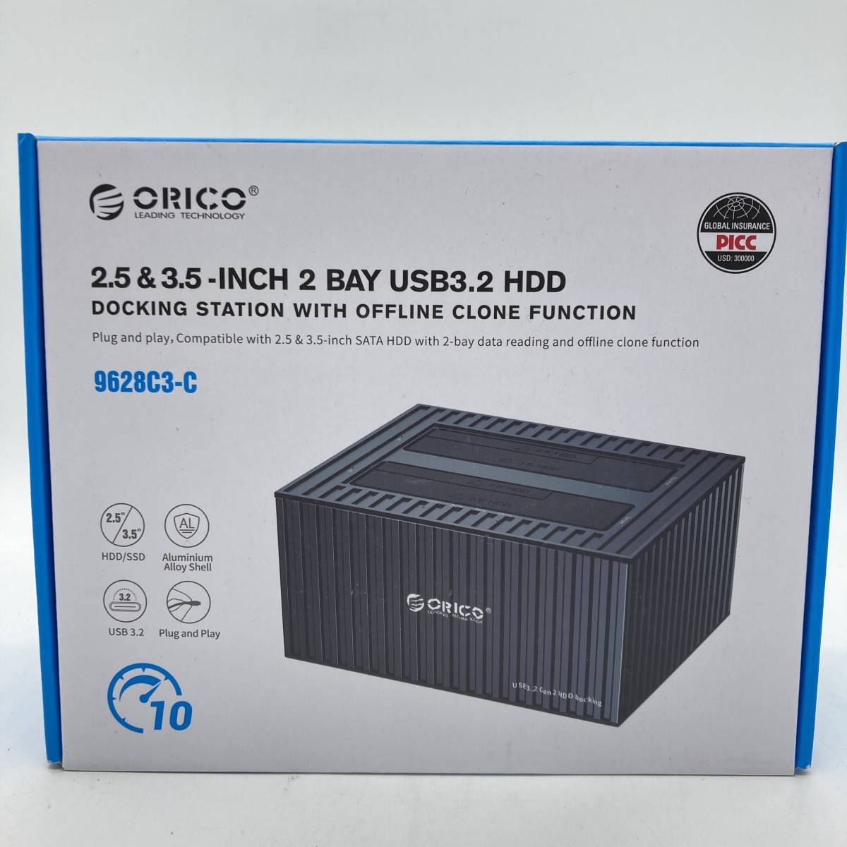 【未検品】ORICO HDDスタンド アルミ製 デュプリケーター 最大36TB 9628C3-C /Y14740-F1_画像7