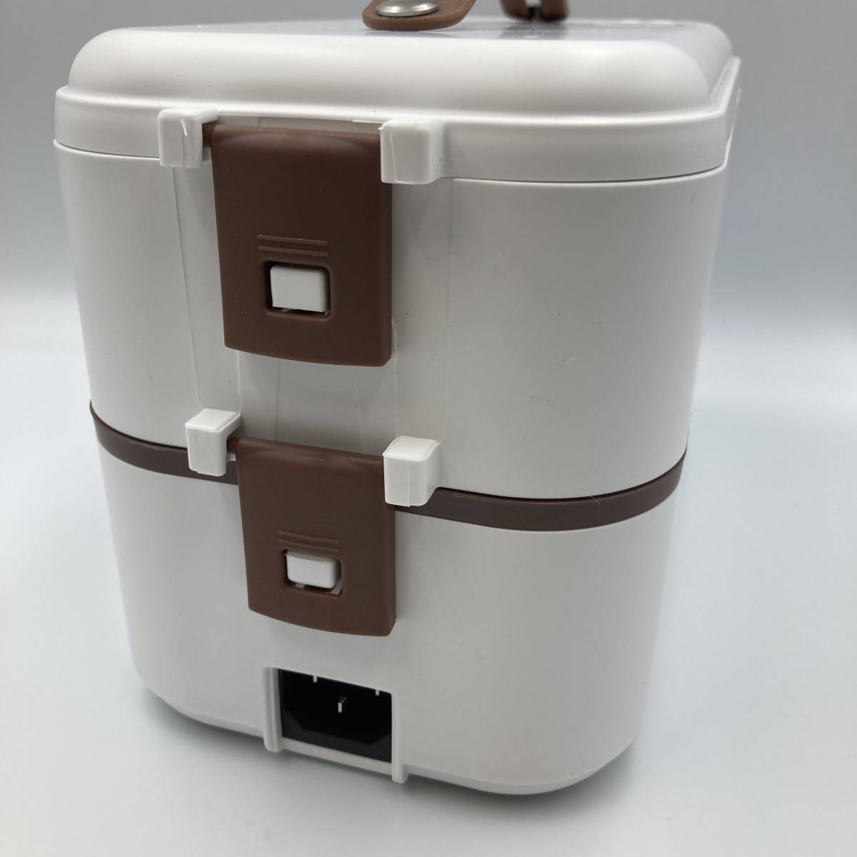 【通電確認済み】MITORI FH-A08 2段式高速弁当箱炊飯器 0.5-1.5合 ひとり暮らし用 蒸し 炊き 温め機能付き/Y14902-S1_画像4
