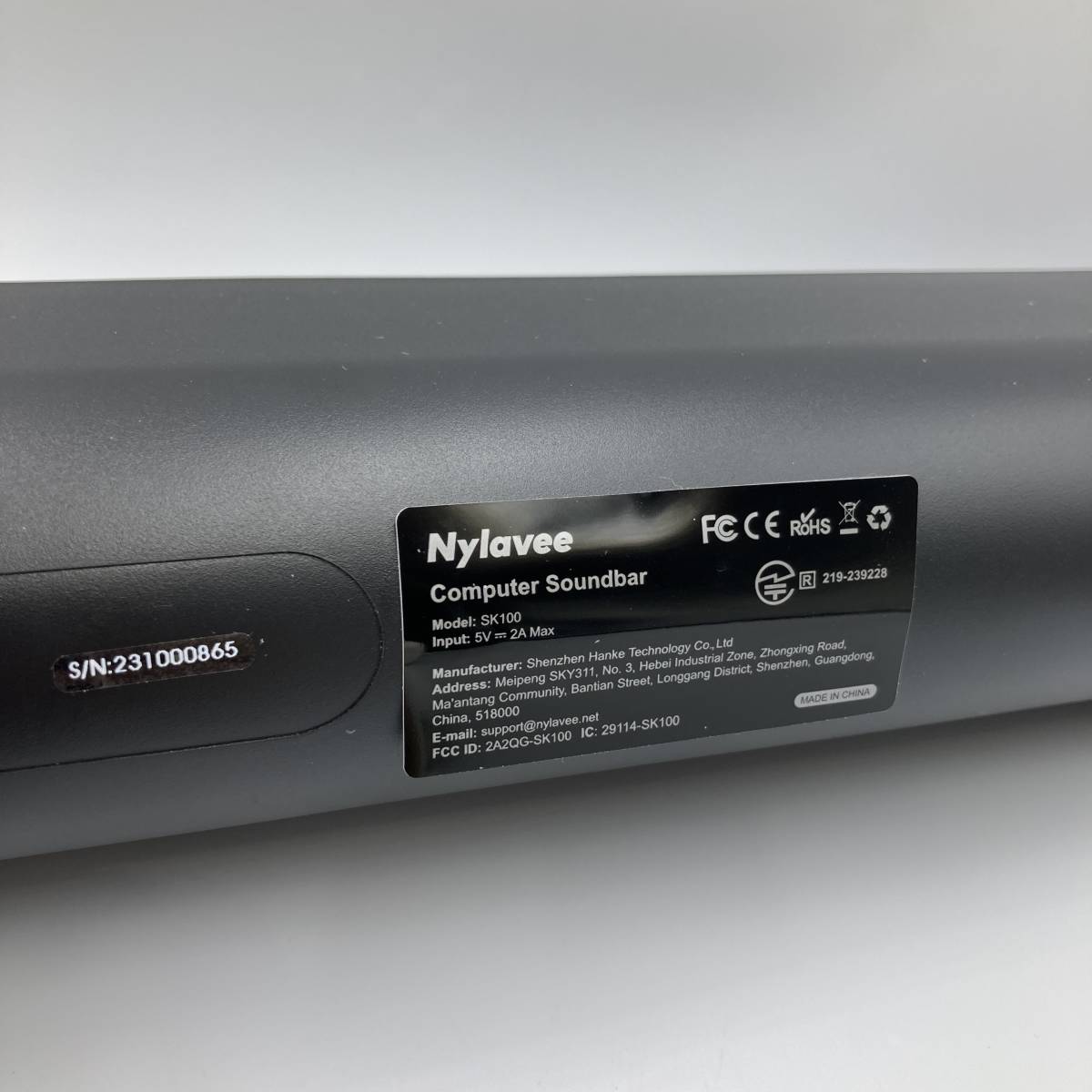 【動作確認済】Nylavee PCスピーカー サウンドバー Bluetooth5.0 & AUX接続 4つのスピーカーユニット LEDライト搭載 /Y14956-W2_画像5