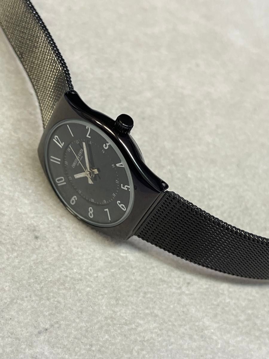 クリスチャン ケンス CHRISTIAN KENTH レディース ブラックメッキステンレスブレス 腕時計 クォーツ 薄型