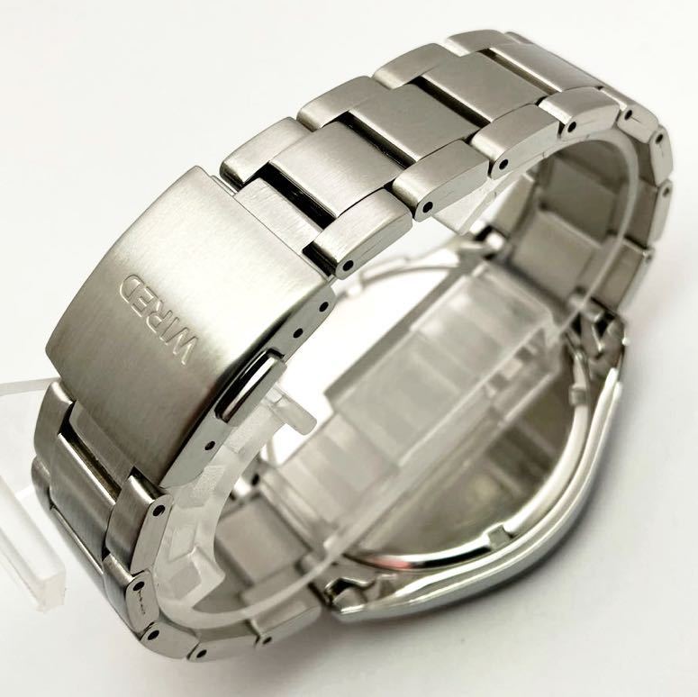 良品☆電池新品☆送料込☆セイコー SEIKO ワイアード WIRED クロノグラフ メンズ腕時計 ブラック VK63-K006 AGAW401_画像5