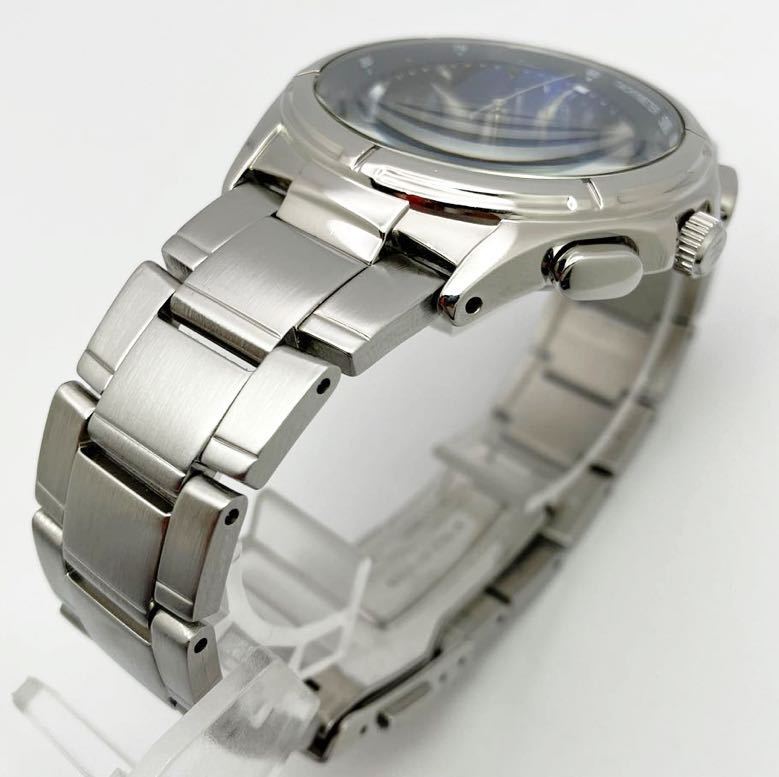 美品☆電池新品☆送料込☆セイコー SEIKO ワイアード WIRED クロノグラフ メンズ腕時計 青 ブルー ネイビー 人気モデル 7T92-0GB1 AGBV141_画像6