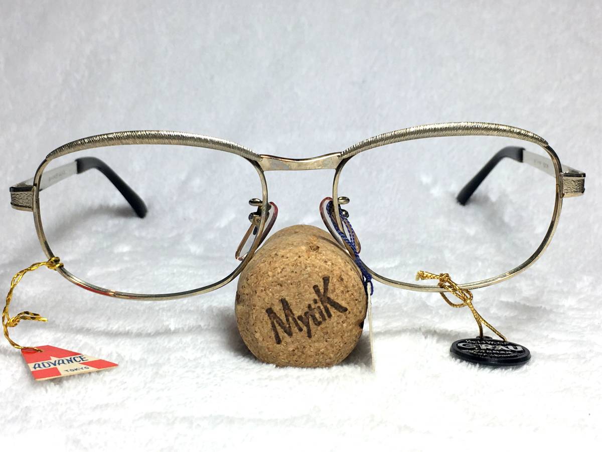 デッドストック ADVANCE 眼鏡 ブローライン CLEO 52 G.RAU 金張り ビンテージ 未使用 オーバル メタル フレーム レトロ ブロー_画像8