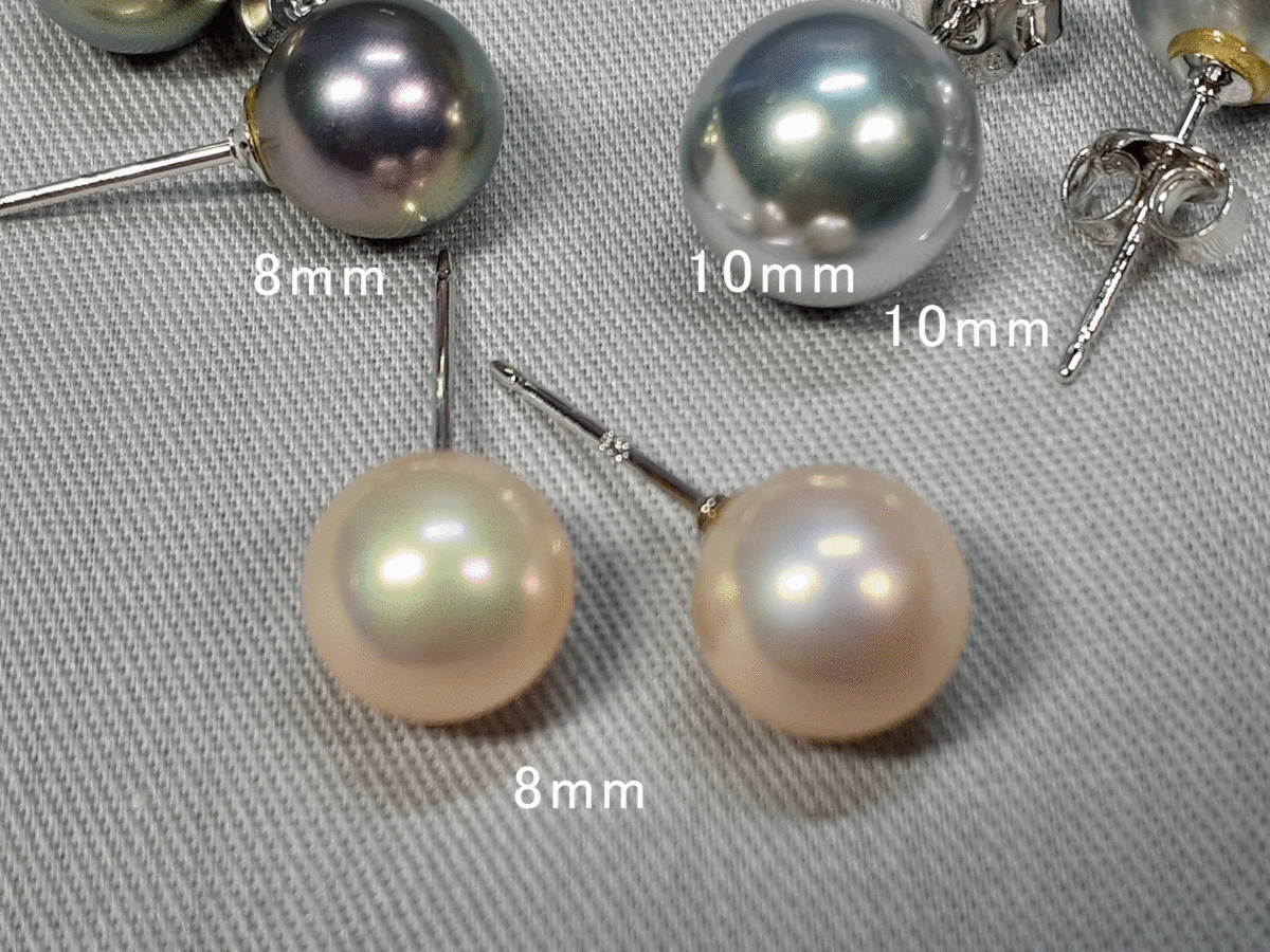 ※※ 貝 磨きパール 　SV ピアス　10mm , 8mm ですが・・・_画像4