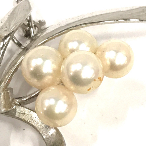 ミキモト シルバーリボンモチーフ パール ピンブローチ アクセサリー 保存箱付 MIKIMOTO QR012-213_画像2