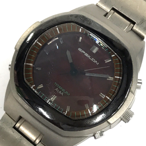 セイコー SQ50 7N48-8A00 / アルバ EPSILON Y911-0A80 クォーツ 腕時計 メンズ 計2点 セット 未稼働品 QR012-177_画像2