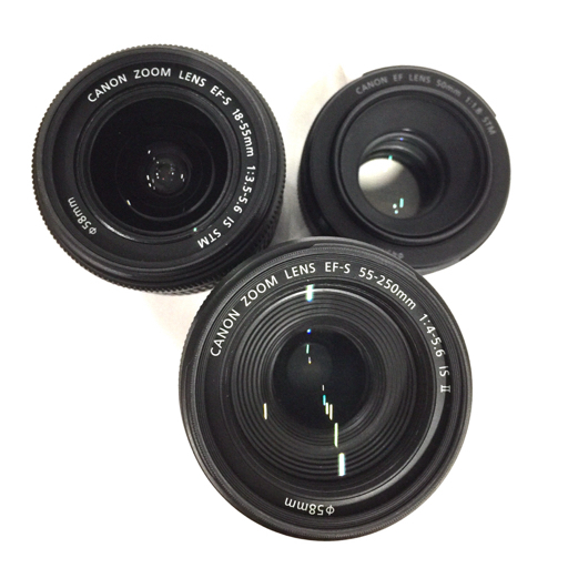 1円 Canon EOS Kiss X7 EF 50mm 1:1.8 STM EF-S 18-55mm 1:3.5-5.6 IS STM 含む デジタル一眼レフカメラ C161436_画像8