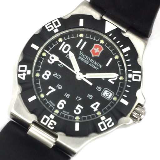 ビクトリノックス デイト クォーツ 腕時計 メンズ V.25001 未稼働品 ブラック文字盤 ファッション小物 VICTORINOX_画像1