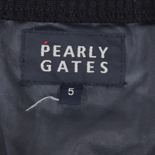 パーリーゲイツ サイズ 5 ジップアップ ニット カットソー メンズ 黒 ブラック ゴルフウェア PEARLY GATES_画像4