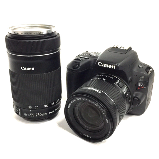1円 CANON EOS Kiss X9 EF-S 18-55mm 1:4-5.6 IS STM 55-250mm 1:4-5.6 IS STM デジタル一眼レフ カメラ C021047_画像1