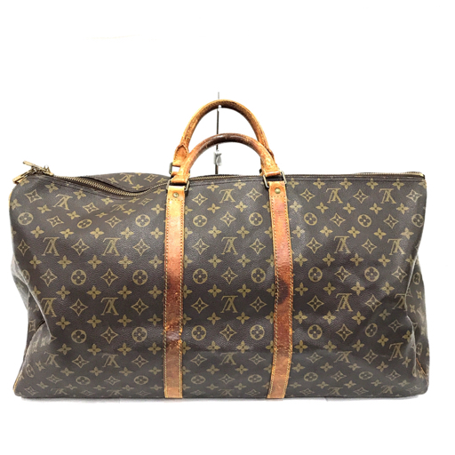 ルイヴィトン M41422 モノグラム キーポル60 ボストンバッグ ハンドバッグ ブラウン系 ネームタグ付 LOUISVUITTON_画像2