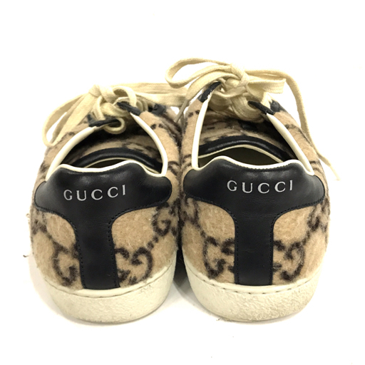 1円 グッチ サイズ 6 GGウール エース ローカット スニーカー 548695 メンズ シューズ ブラウン 茶 GUCCI_画像4