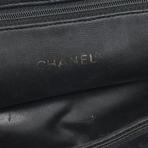 シャネル キャビアスキン トートバッグ ココマーク レディース ブラック 肩掛け 破れ有 ブランド小物 CHANEL QR014-22_画像9