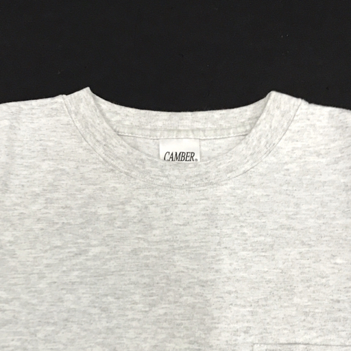 キャンバー サイズ L 302-16SS コットン混 半袖 Tシャツ 丸首 アパレル トップス メンズ ホワイト×グレー系 CAMBER_画像3