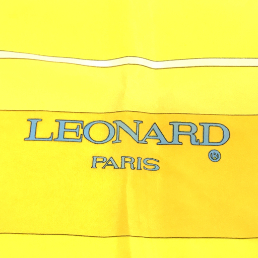 送料360円 レオナール シルク スカーフ レディース イエロー ファッション小物 LEONARD 同梱NG_画像3