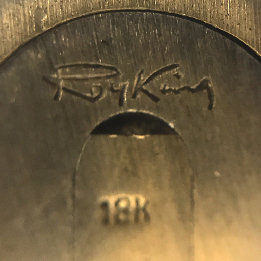 ロイキング 18K ガスライター ストライプ ゴールド × レッドブラウン系 101.4g 喫煙グッズ 喫煙具 Roy king_画像10