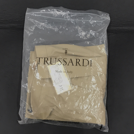 トラサルディ サイズ38 タックパンツ コットンストレート レディース ベージュ ジップ ボトム TRUSSARDI イタリア製_画像8