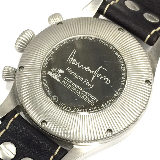 1円 ハミルトン 自動巻き 腕時計 H604161 カーキコンサベーション スモセコ クロノ メンズ 純正ベルト 稼働 保存箱付_画像2